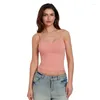 Tanks pour femmes WPNAKS Femmes Lace Patchwork Camisole Crops Tops Summer Sans manches V Coul Couleur solide Streetwear quotidien