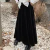 Skirts Alien Kitty 2024 Autumn Velvet Chic Maxi Women Solid Loose Elegant Vintage Casual Daily Office Lady Work Wear