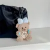 Keychains Bowknot Bear Keychain e elegante acessório pendente de chaveiro para meninas nm