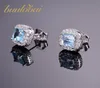 BUULOOAI 17CT Orecchini blu naturali topazio studiato autentico 925 gioielli in argento sterling nuove donne gioielli eccezionali gioielli preziosi y181562130