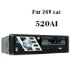 24V araba stereo ses bluetooth 1 din araba mp3 multimedya oyuncusu usb mp3 fm radyo oynatıcı jsd-520 uzaktan kumanda