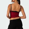 Women's Tanks Camis Xingqing y2k Tops 2000s Vest Summer Women Contrast Color Spaghetti Strap Slveless Backless Ruched Mesh Camisole Strtwear Y240420