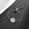 Chain Stainless Steel Round Medal Saint Benedict Cross Adjustable Bracelet for Men Women Christian Prayer Amulets Jewelry Gifts Y240420