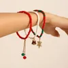 Pulseiras de link 3pcs pulseira de miçangas para mulheres personalidade neve sino sino de natal presente festival de festas de festas acessórios