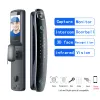 Kontroll 3D Face Recognition Smart Door Lock Access Control 7 Unlocking Method för 4070mm trädörr fungerar bra i mörkret