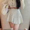 Skirts Summer High Waist Womens Sexy Mini Skirts Side Zipper Vintage Pleated Skirt Korean dent White Tennis Skirts Short Black Y240420