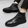 Boots waerta hiver pour les hommes de la cheville Crocodiles motif de mode belle mode noire chaussure de style britannique