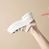 Casual Shoes Krazing Pot Cow Leather Thick Bottom Platform Hook Loop Summer Sneakers Loafers Women Hollow Decorations Vulkanised