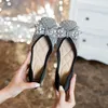 Casual Shoes 2024 Women Flats Spring Autumn Designer Rhinestone Square Flat Bean For Soft Soles Bow Ladies