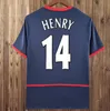 2002 2005 Henry Bergkamp Mens Retro Soccer Jerseys 94 97 V. Persie Vieira Merson Adams à la maison 3e chemise de football