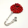 Women tasbih Muslim Lady Rosary Red prayer beads 33 66 99 beads Red stone Madam Ladies jewelry 240408