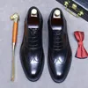 Dress Shoes Men Cowhide Genuine Leather Business Handmade Oxford Groom Wedding English Lace-up Casual Heighten 21311