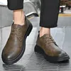 Dress Shoes Heren Fashion Casual Leather Non-Slip Wear-Resistent Sports Comfortabele platte slip-on Men38-46