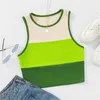 Tanks de mujer Top de cultivo Sexy Bodycon Sleeveless Basic Green Tank Women Summer 2024 Fashion High Street Tops