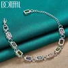 Chain DOTEFFIL Silver Color Square inlaid With Multi-color AAA Zircon Bracelet Chain For Woman Engagement Party Wedding Jewelry Y240420