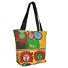 Sacolas de compras kawaii impressão yayoi kusama art saco de bolsa