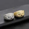 Hip Hop Owl Green Ring Micro Diamond Personlig Hip Hop -smycken S925 Silver Fashion Ring for Men Women