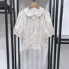 Blouses pour femmes printemps et été femme simple collier de poupée petite chemise de floral / jupe / V cravate élégante robe