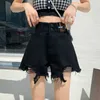 Shorts en jean noir pour femmes 2024 Nouvelle taille élevée d'été mincer large jambe en ligne chaude a-ligne pantalon Instagram Summer Summer Style