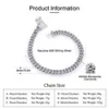 Rinnntin smn fijne sieraden moissanite ketting sieraden cuban link ketting 925 sterling zilver de kleur