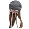 Berets 634c Girls Femme Ribbon Bowknot Painter Painter Hat décontracté adulte pour faire du shopping