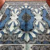 Tappeti moquette orientale classico design turco blu color blu manuale soggiorno seta dimensione 8'x11 '