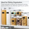 Aufbewahrungsflaschen Lebensmittelbehälter Set Küchenspeisekammer Organisation und Easy Lock Deckel 8 Stück Box Organizer Honey Jar
