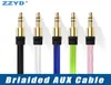 Câble audio tressé Zzyd 1m 35 mm nylon mâle mâle à mâle Cordons d'aux étendus pour les téléphones Samsung MP3 haut-parleur 3332738