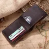 Plånböcker äkta läder handgjorda plånbok män handväska läder kort kort plånbok för manliga pengar klipp pengar väska