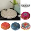 43 cm okrągłe poduszki Mandala Bohemian Cushion Cover podłogowe poduszki Homeel Flower Drukowane 240411