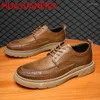 Sapatos casuais homens couro oxford moda moda masculina baixa marca de calçados retro