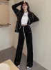 Sweat-shirt Suit pour femmes automne et hiver 2024 Tempérament Fashion Casual Loose Winter deux pièces Western Style Internet Celebrity Sportswear