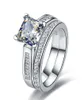 TRS102 Luksusowa jakość 2 karatowa księżniczka cięta jakość NSCD syntetyczne pierścionek zaręczyna
