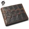 Carteiras Homens Crocodilo carteira para MEMS com bolso de bolso de bolso Bifold Bolsa de carteira de crédito Alligator Classic Retro Couro Bolsa