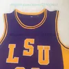 23 Pete Maravich Jersey NCAA Kolej Basketbol Formaları Retro Mens Tüm Dikişli Mor