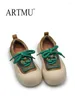 Casual Shoes Artmu Genuine Leather Women's Thick-soled Sneakers Handmade Bread Big Toe Small White Women Boat