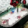 Tala de mesa bordada 40 85cm de tecido de cetim 1pcs forma oval estilo country tonto de mesa de mesa de renda floral decoração de alta qualidade