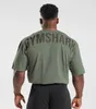 Men American Muscle Shark Street Fitness Gymshark Sports Short-Sleeved Męs