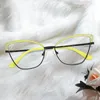 Occhiali da sole Donne blu occhiali bloccanti filtro telaio metallico per la lettura