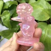 Figurine decorative Aura Natural Rose Quartz Angelo Boy Struttura di pietre Healing Reiki Decorazione per la casa Accessori per la stanza