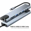 Estações MZX 8in1 Estação de ancoragem USBC Hub USB 3 0 Concentrador 4K HDMicompatible HDTV 100M RJ45 SD TF CARDE LEITOR TIPO C 3.0 DOCK