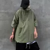 Męskie bluzy 5 kolorów Summer Hooded T Shirt Men Korean Half Sleeve Pullover Streetwear Lose T-Shirt Tops Ubranie 5xl-S