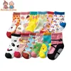 12Pair/Lot Non Slip peuter sokken met grip voor jongensmeisjes baby baby's kinderen anti skid katoenen bemanning sokken 1-7 jaar 240407