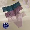 Women's Panties Poblador 10PCS/Set Lace Sexy Underwear Hollow Out Breathable Lingerie Fashion Woman Briefs Comfortable Underpant