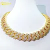 Large Size Cuban Necklace Iced Out Hip Hop 20mm 20inches Vvs Lab Diamond Cuban Link Chain Gold Plated
