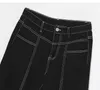 Women's Jeans Niche Design Lace-up Bright Line Slimming High Waist Mopping Floor Slightly Pull Fashion Pants Women