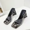 Slippers 2024 Purple Trendy Sandals Women's Slides Open Toe Thick Soled Ladies Party Mules Shoes Women Sexy High Heels Pumps