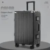 Suise de bagages Cadre en aluminium Trunk imperméable Le sac d'homme peut s'asseoir la valise de la cabine 20 pouces cartone de transport féminin