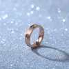 Designer Fashion Ins Carter Rose Gold Six Diamond Couple Ring Titanium Steel Full Nail