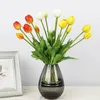 Decoratieve bloemen Siliconen Tulp Simulatiekamer Decor Artificial for Wedding Decoration Soft Adhesive Pu Fake Bouquet